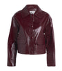 Self-Portrait Burgundy Patent Leather Jacket