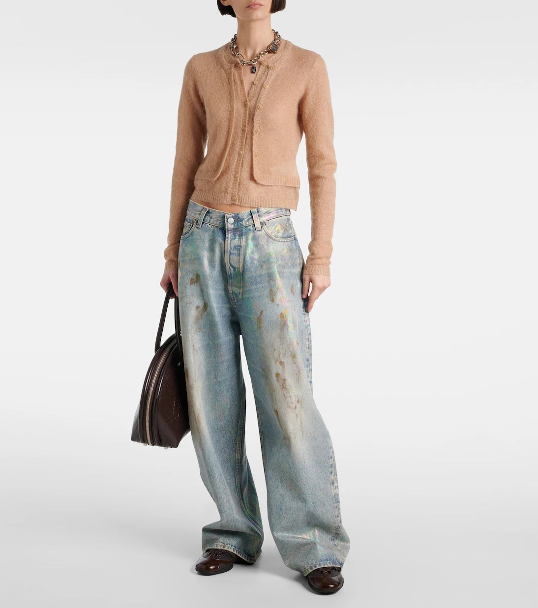 Acne Studios - Layered mohair and wool-blend cardigan