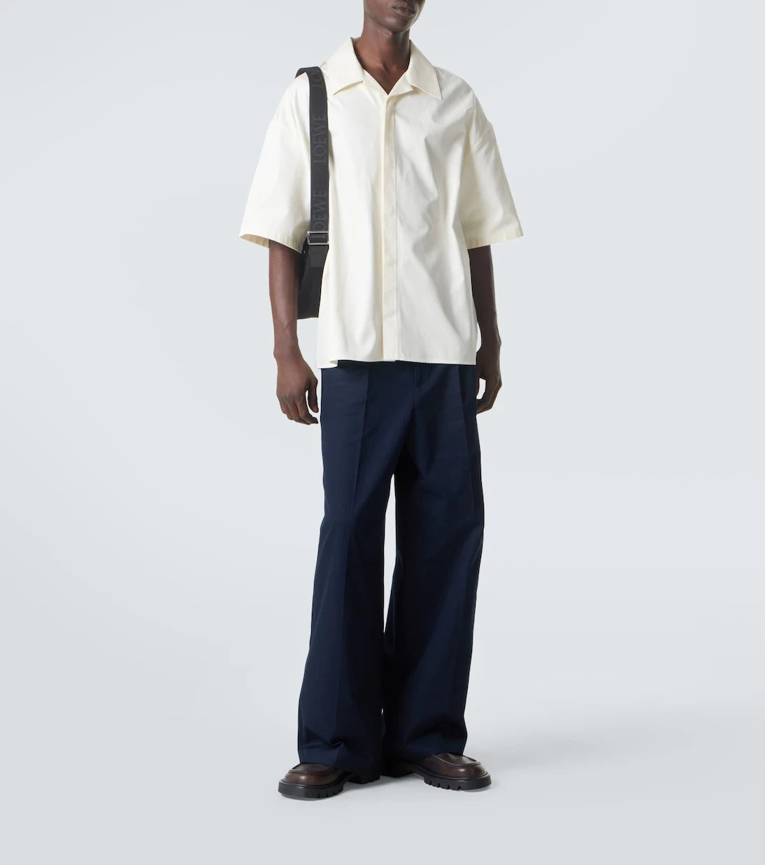 Loewe - Pleated cotton gabardine wide-leg pants