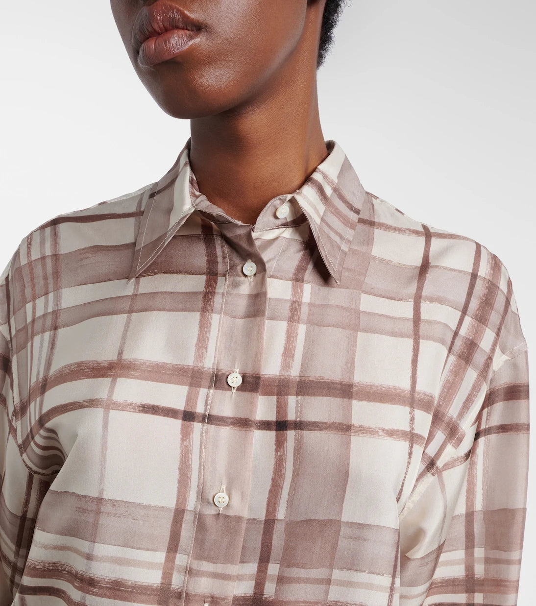 Brunello Cucinelli - Checked silk shirt