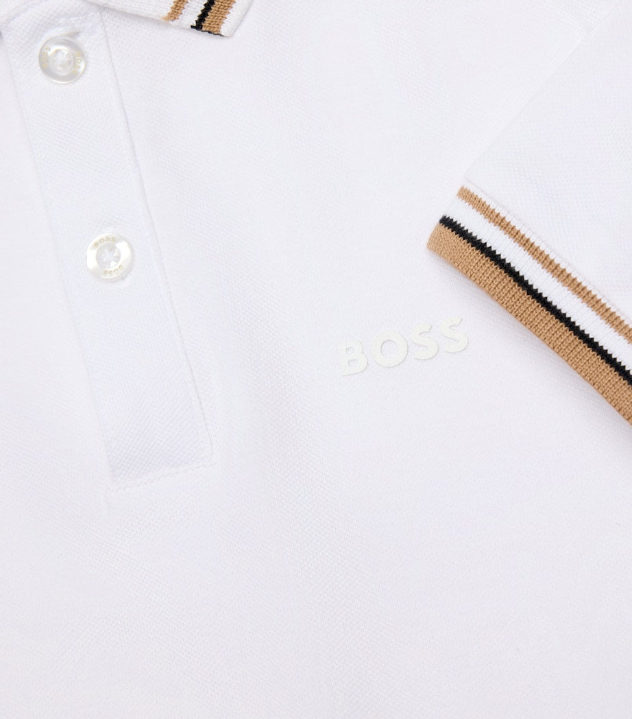 BOSS Kidswear Stripe-Trim Logo Polo Shirt
