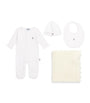 G.H. Hurt&Son Kids All-in-One, Bib, Hat and Blanket Set (0-3 Months)
