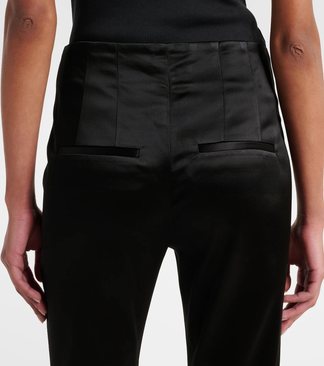 Veronica Beard - Stila cropped high-rise satin slim pants