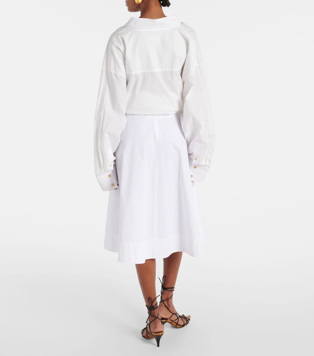 Khaite - Cotton midi skirt