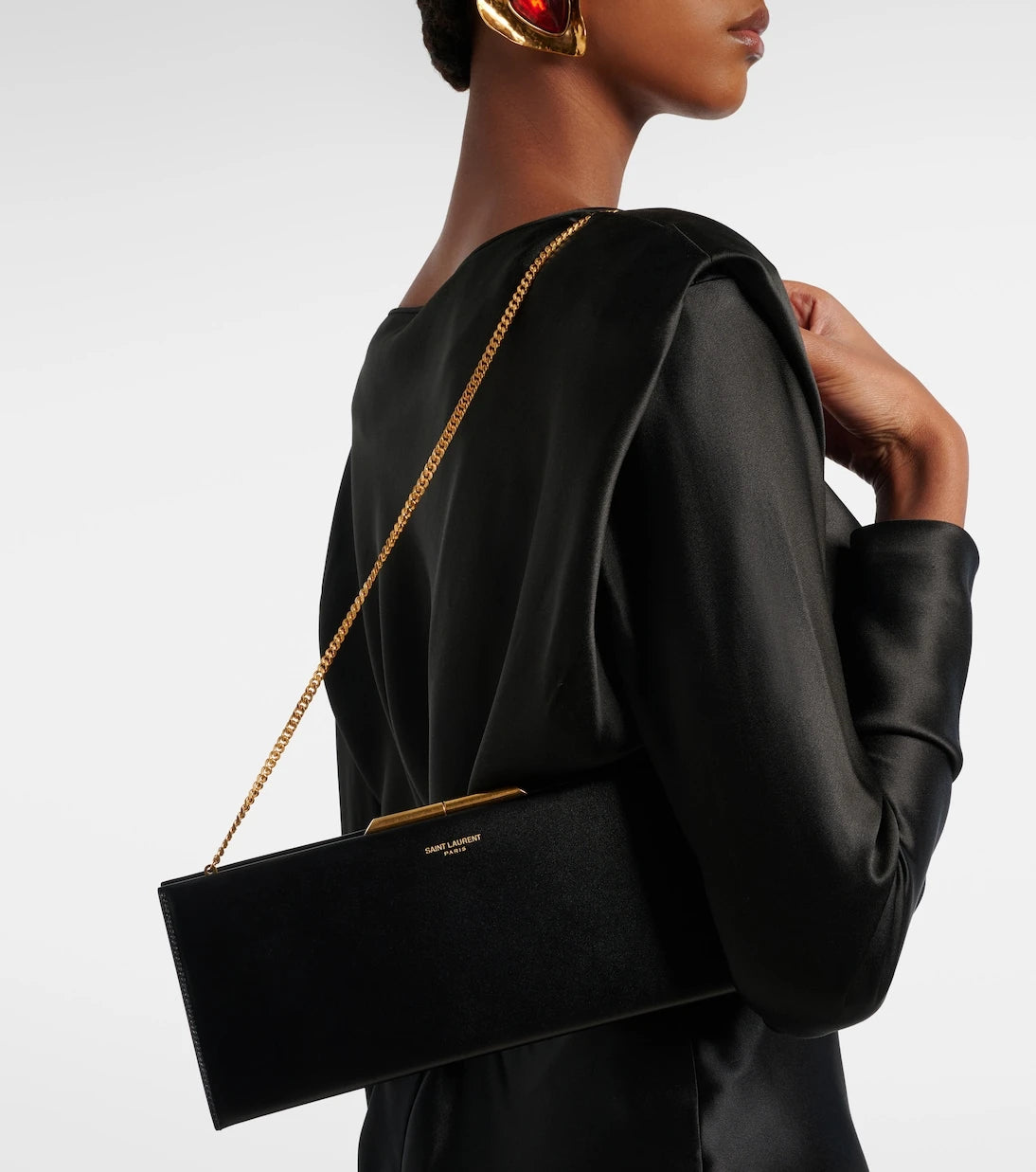Saint Laurent - Midnight Small leather clutch