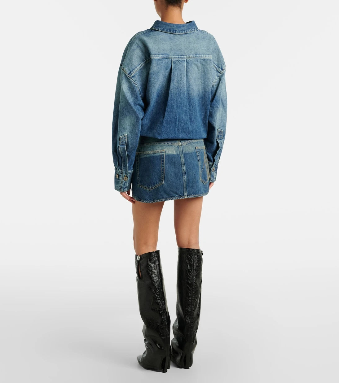 The Attico - Denim miniskirt