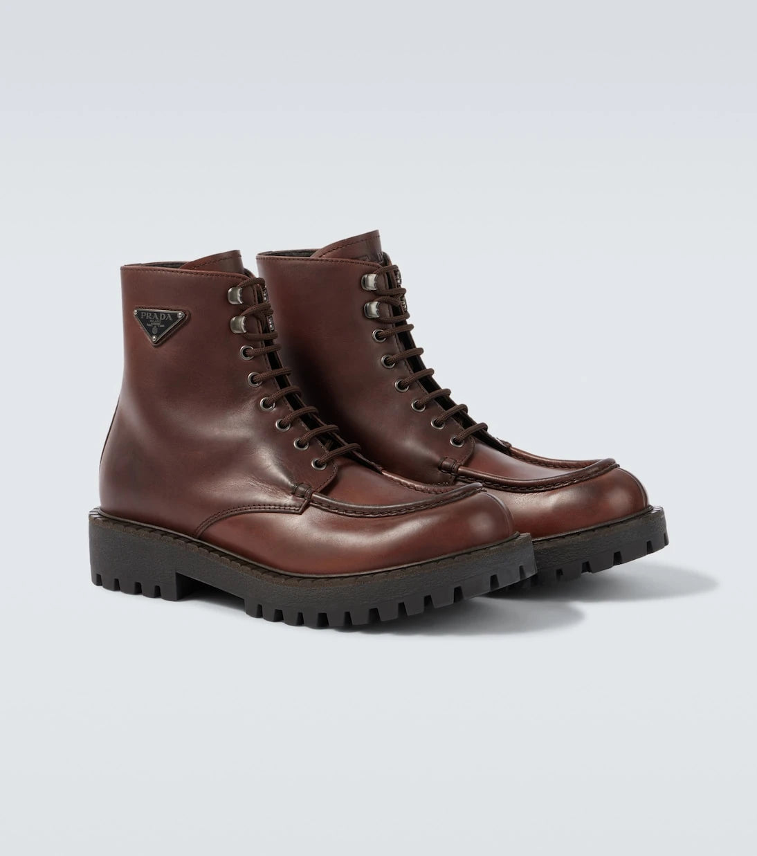 Prada - Leather lace-up boots