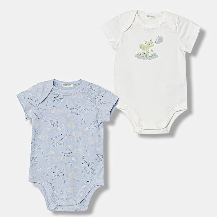 United Colors of Benetton bebek body pamuklu elastanlı 2'li