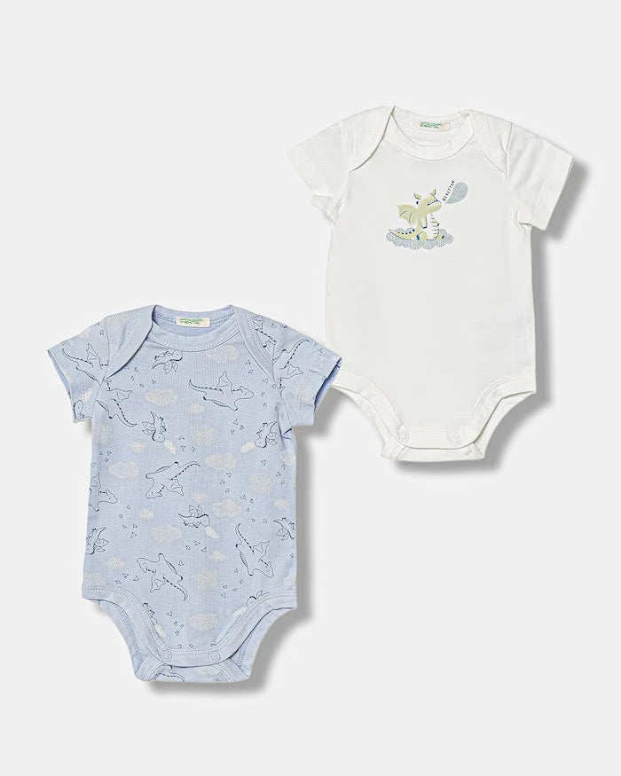 United Colors of Benetton bebek body pamuklu elastanlı 2'li