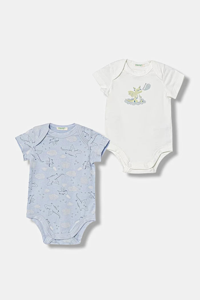 United Colors of Benetton bebek body pamuklu elastanlı 2'li