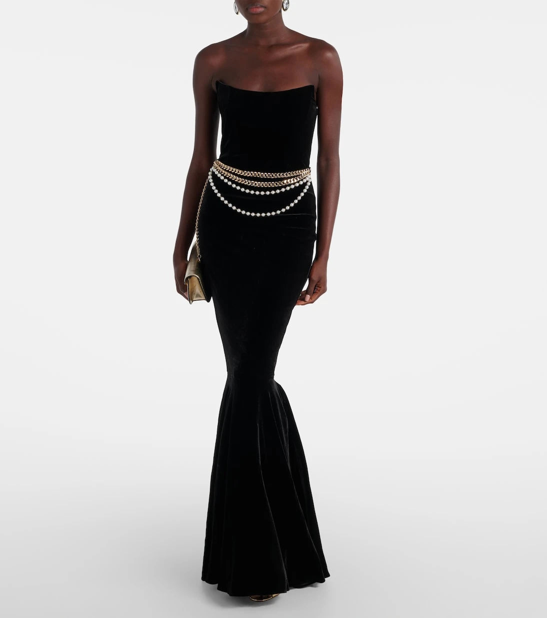 Self-Portrait - Chain-detail corset gown