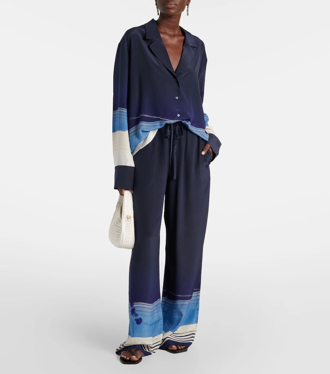SIR - Mariner printed silk crêpe de chine shirt