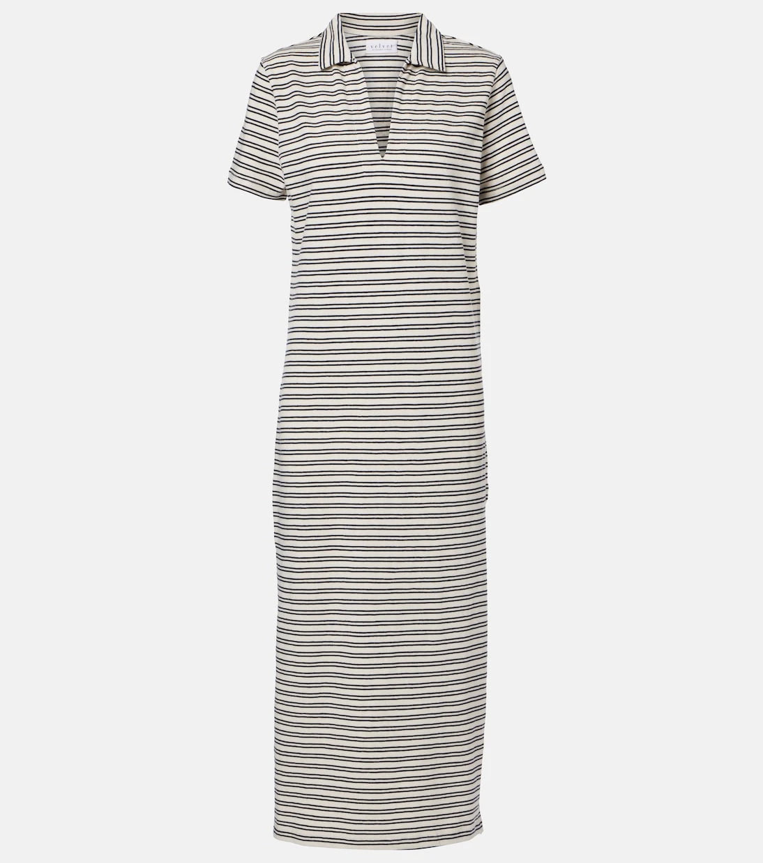 Velvet - Corin striped cotton midi dress