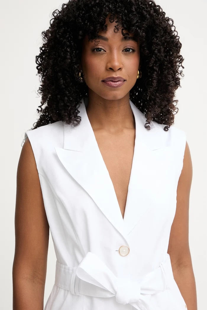 Guess tek düğmeli kadın keten blazer CARLA