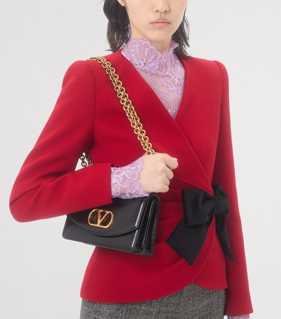 Valentino Red Virgin Wool Bow Blazer