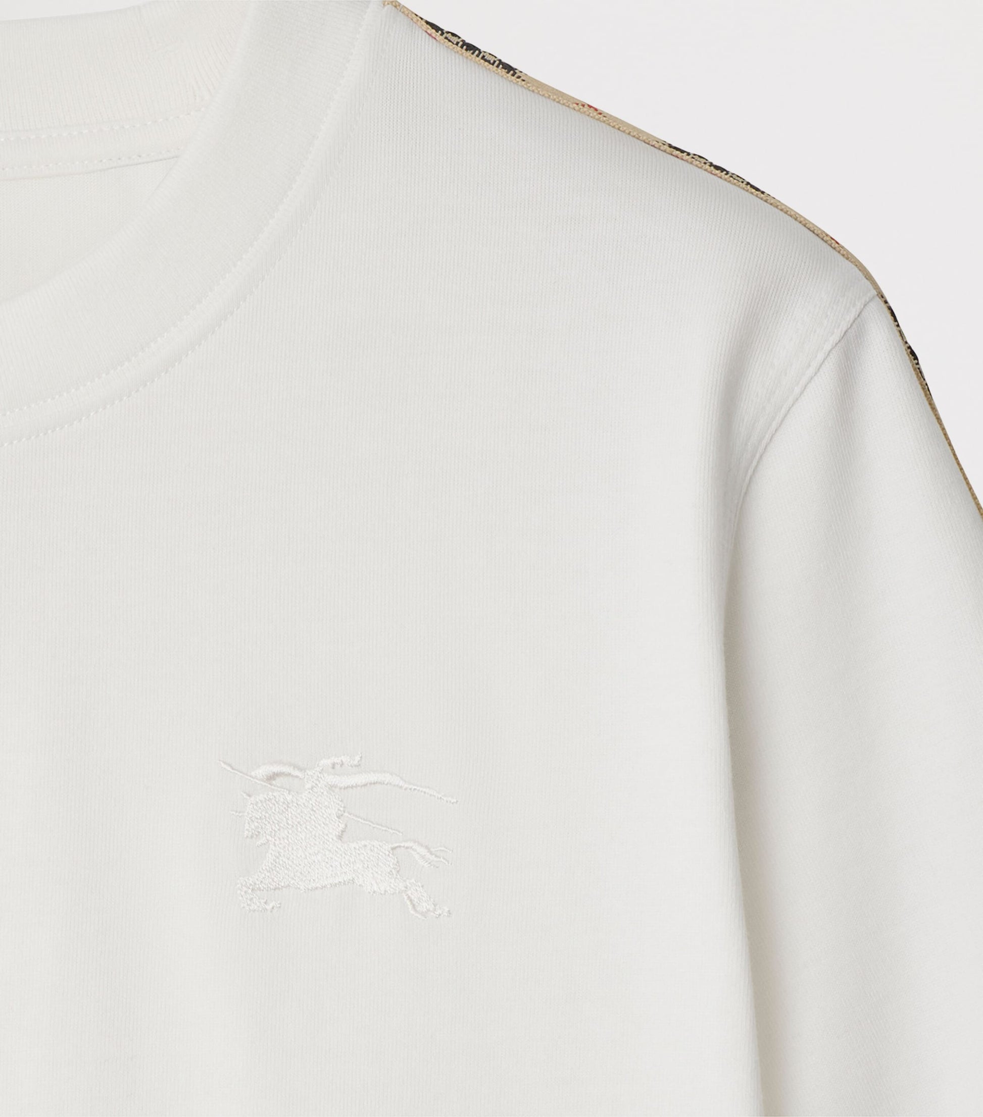 Ivory Cotton Stripe-Trim EKD T-Shirt