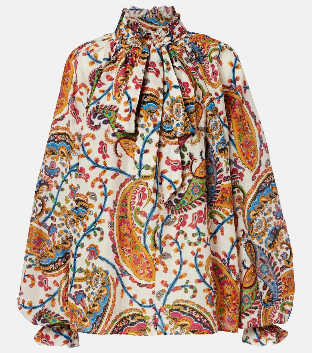 Etro - Printed cotton and silk blouse
