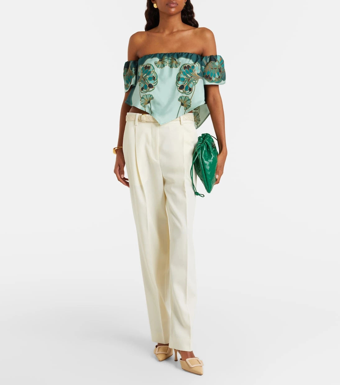 La DoubleJ - Sand Dollar printed silk top