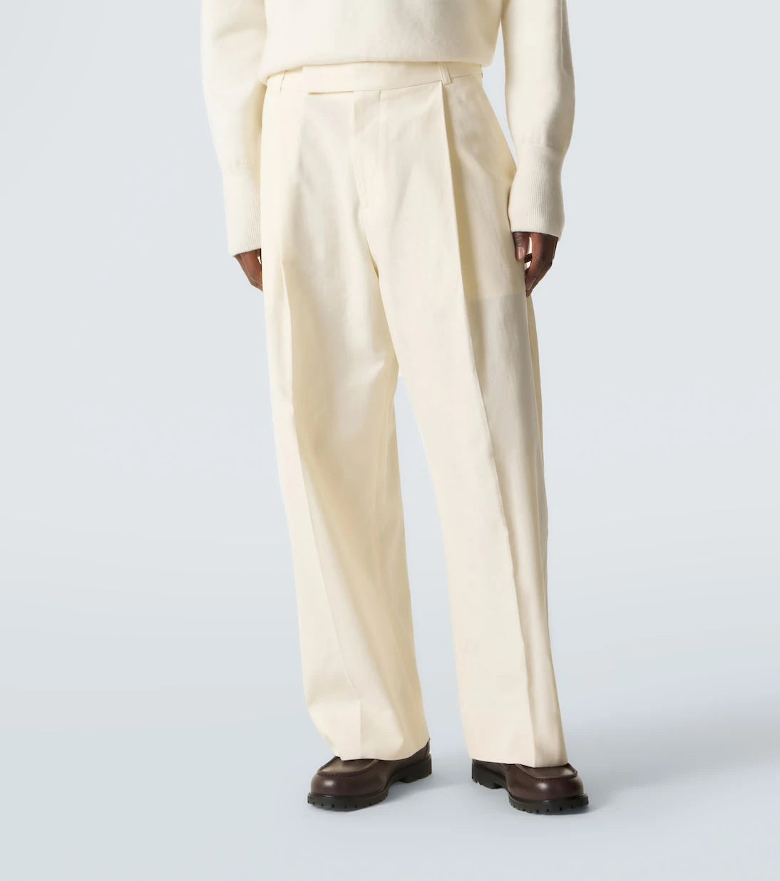 Studio Nicholson - Pull cotton and linen wide-leg pants