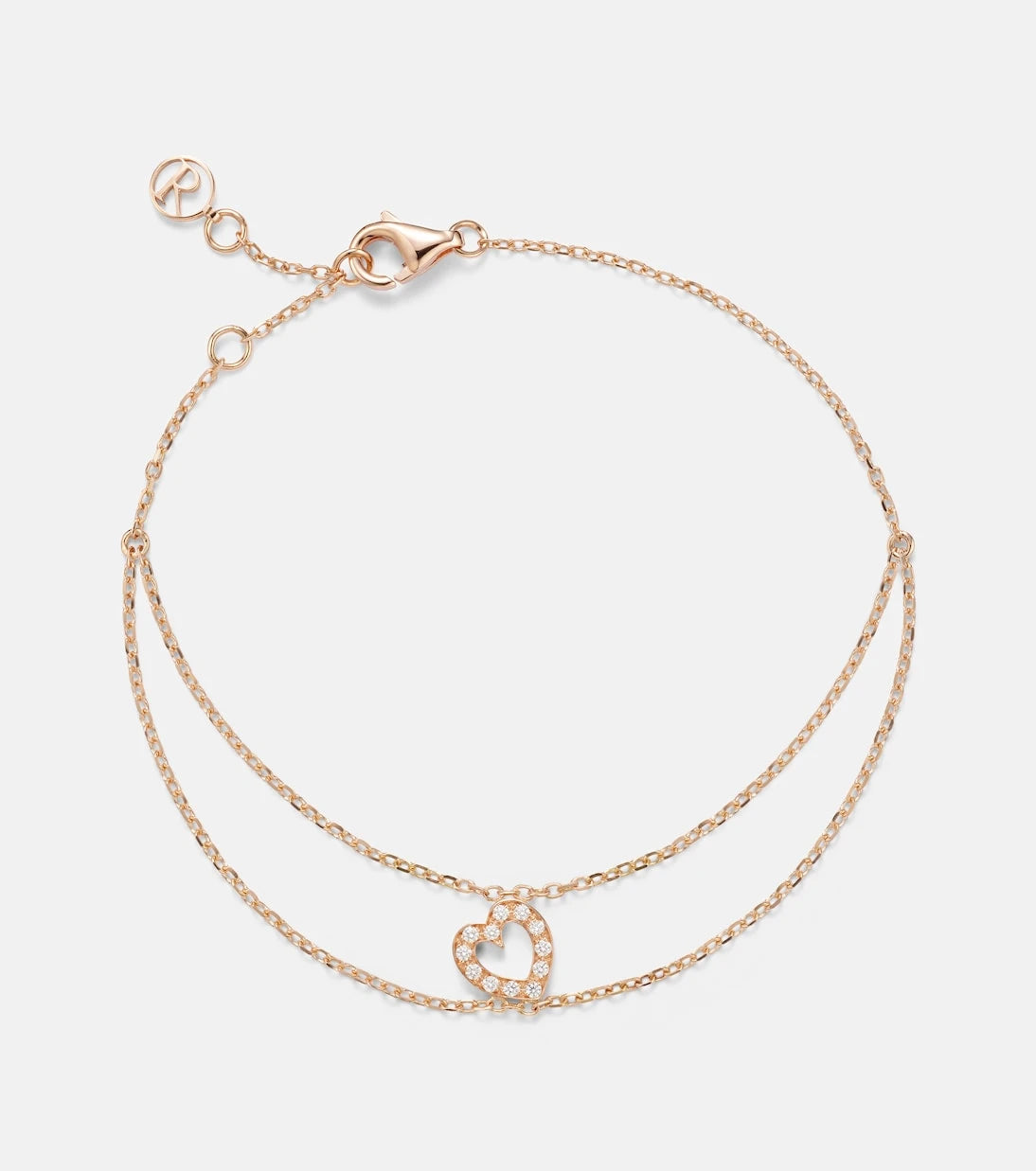 Repossi - Letters 18kt rose gold bracelet with diamonds