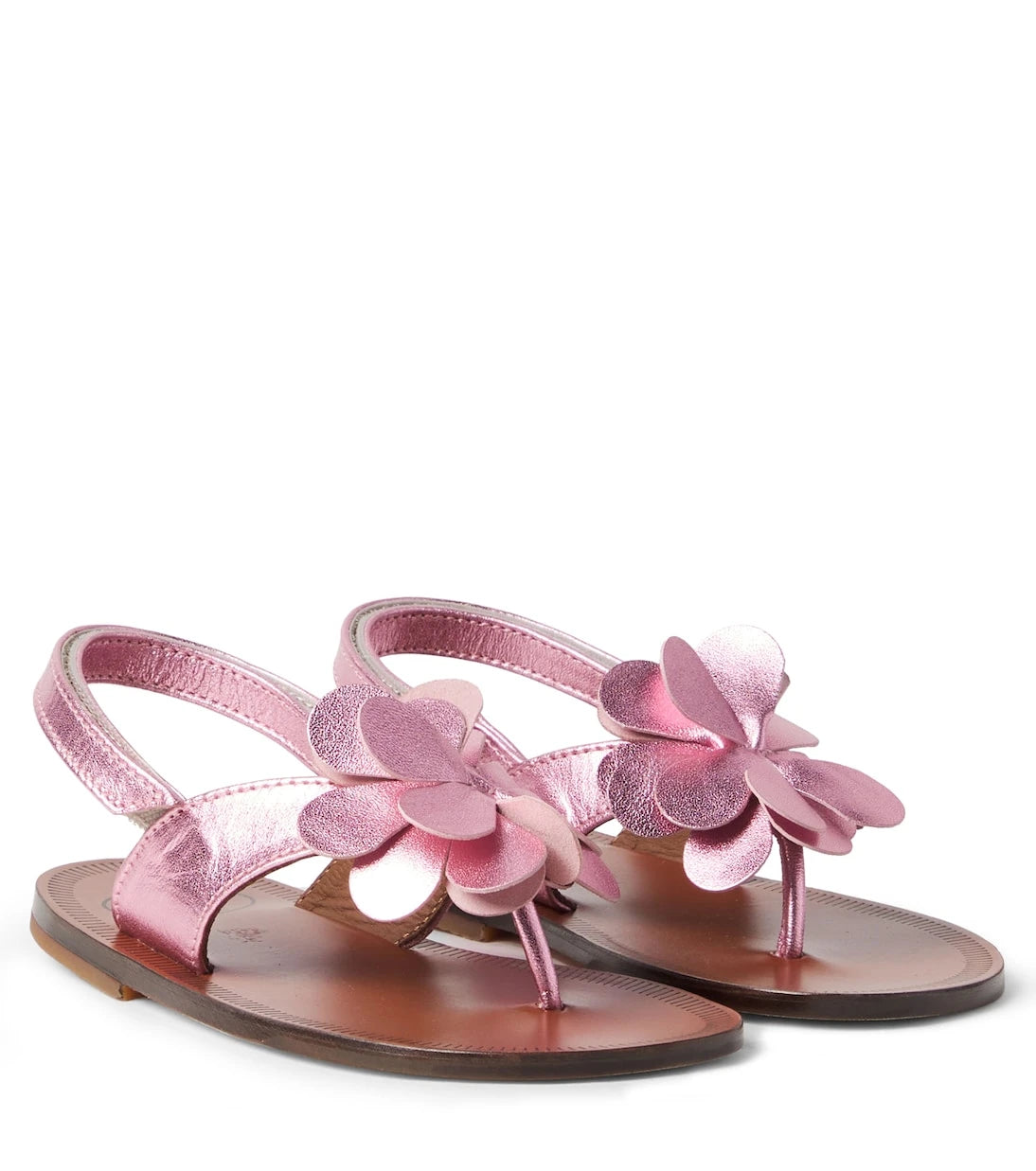 PèPè - Metallic leather thong sandals