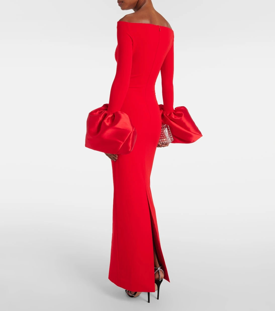 Solace London - Talia off-shoulder crêpe gown