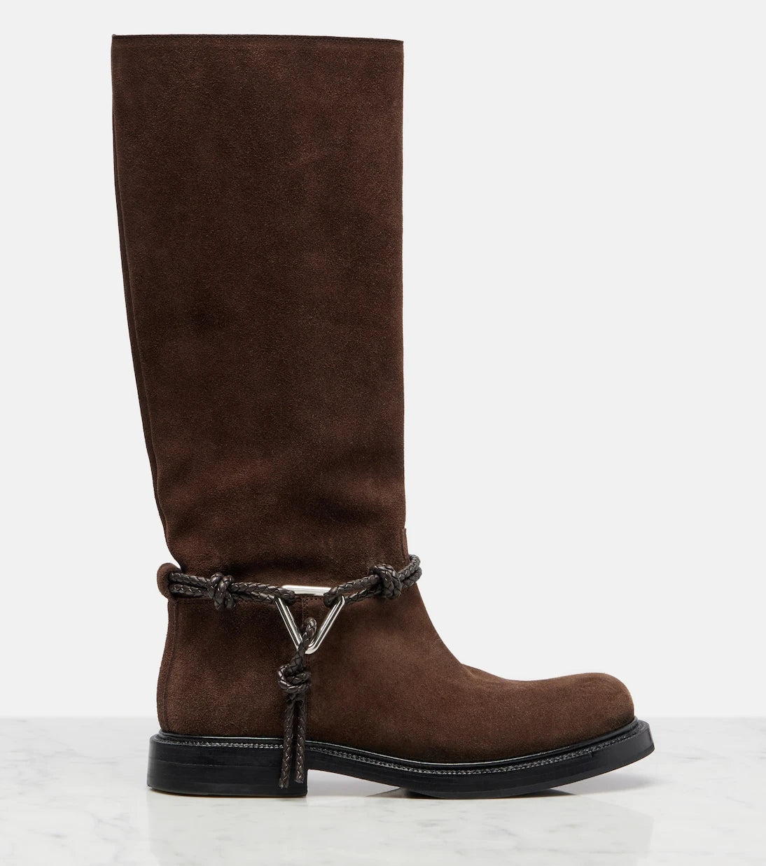 Bottega Veneta - James Knot suede knee-high boots