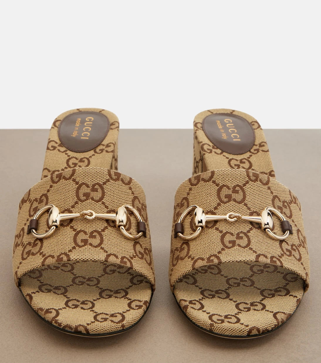 Gucci - Horsebit GG Canvas mules