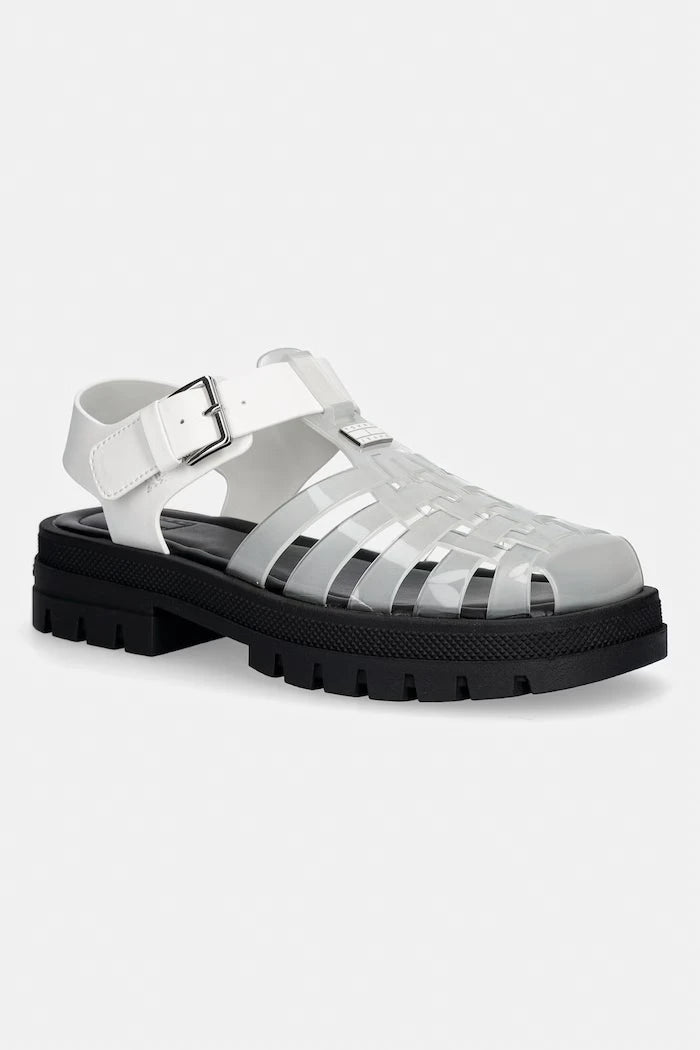 Tommy Jeans açık topuklu sandalet ayakkabı kadın TJW JELLY FISHERMAN SANDAL