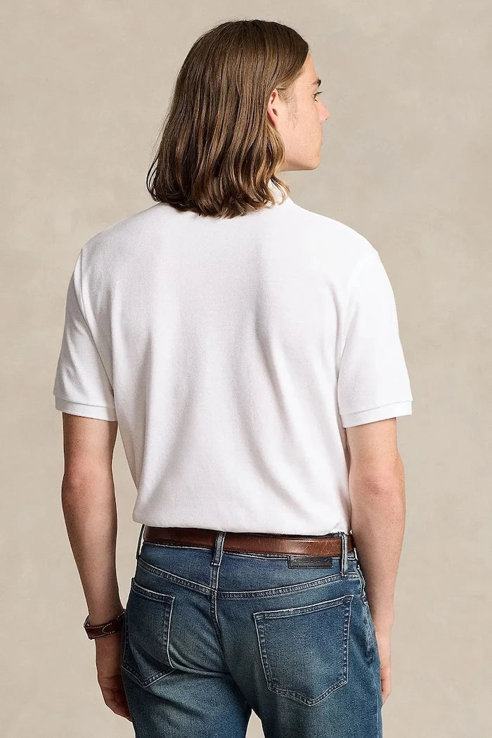 Памучна тениска с яка Polo Ralph Lauren BASIC MESH