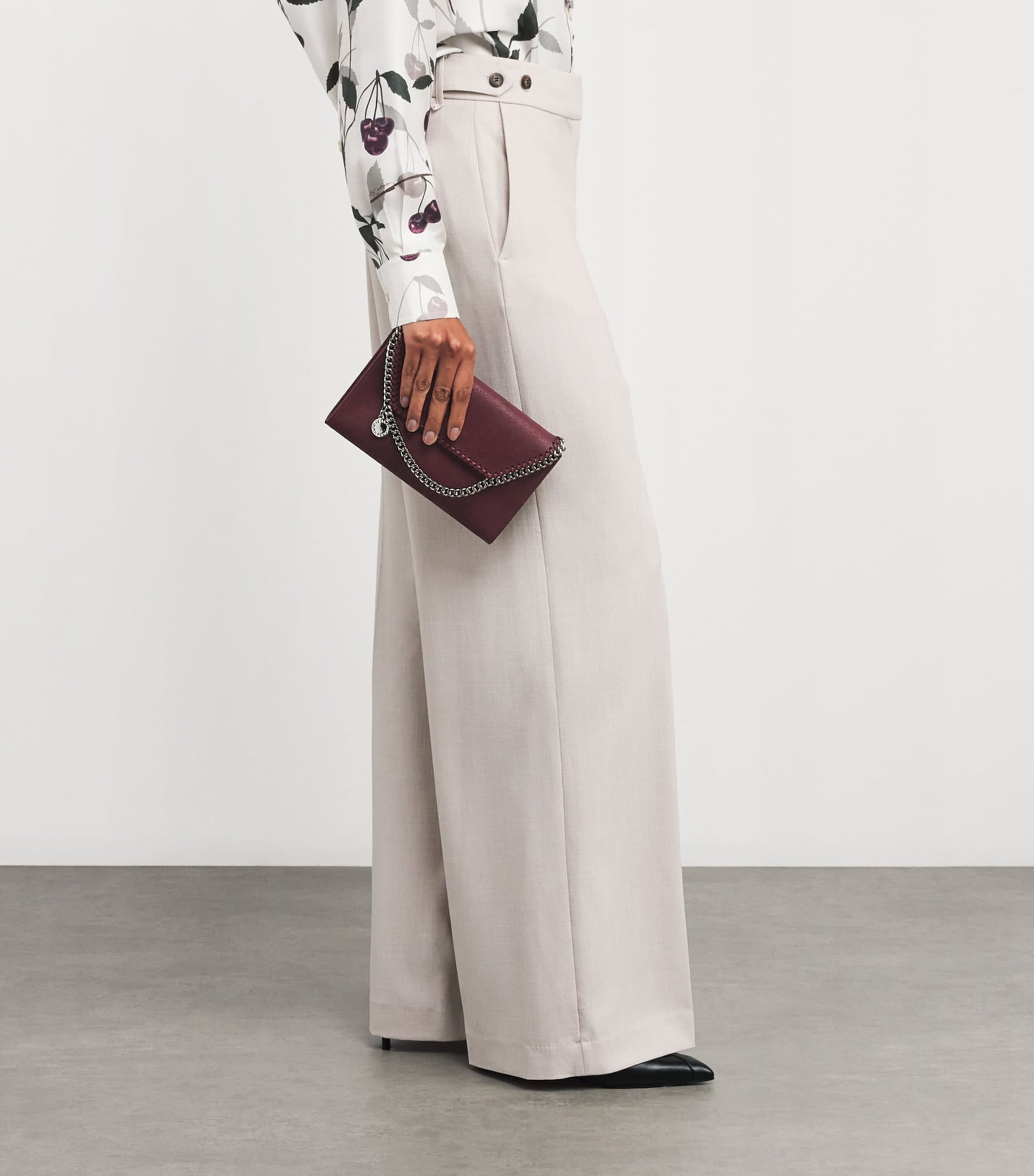 Burgundy Mini Falabella Cross-Body Bag