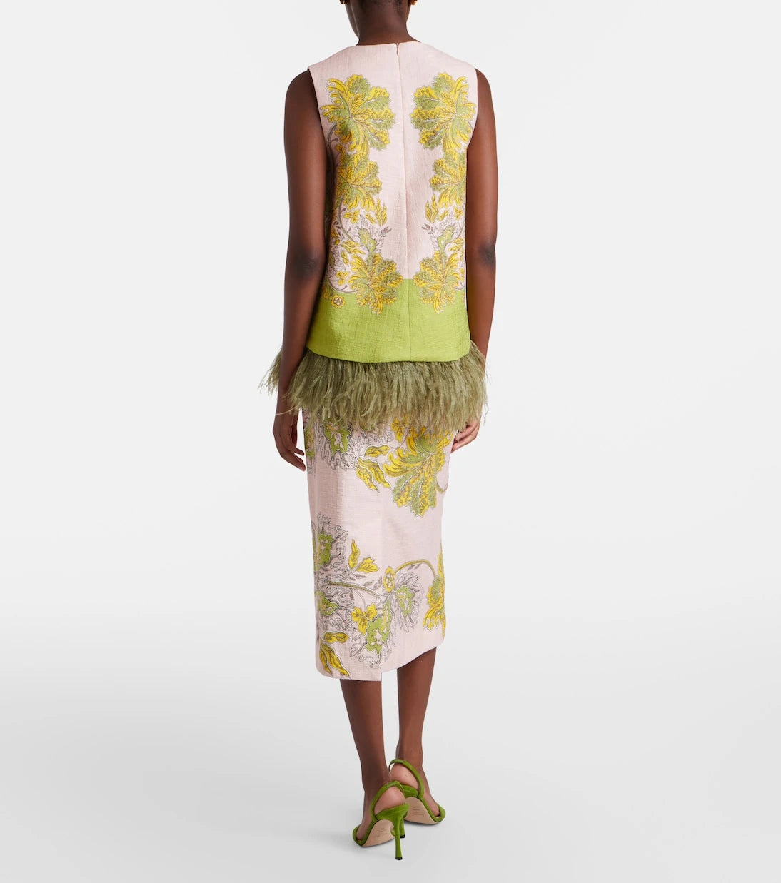 La DoubleJ - Printed cotton midi skirt