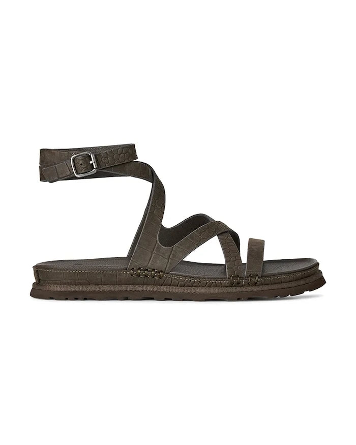 UGG W Goldengaze Embossed Ankle Wrap Deri Sandalet