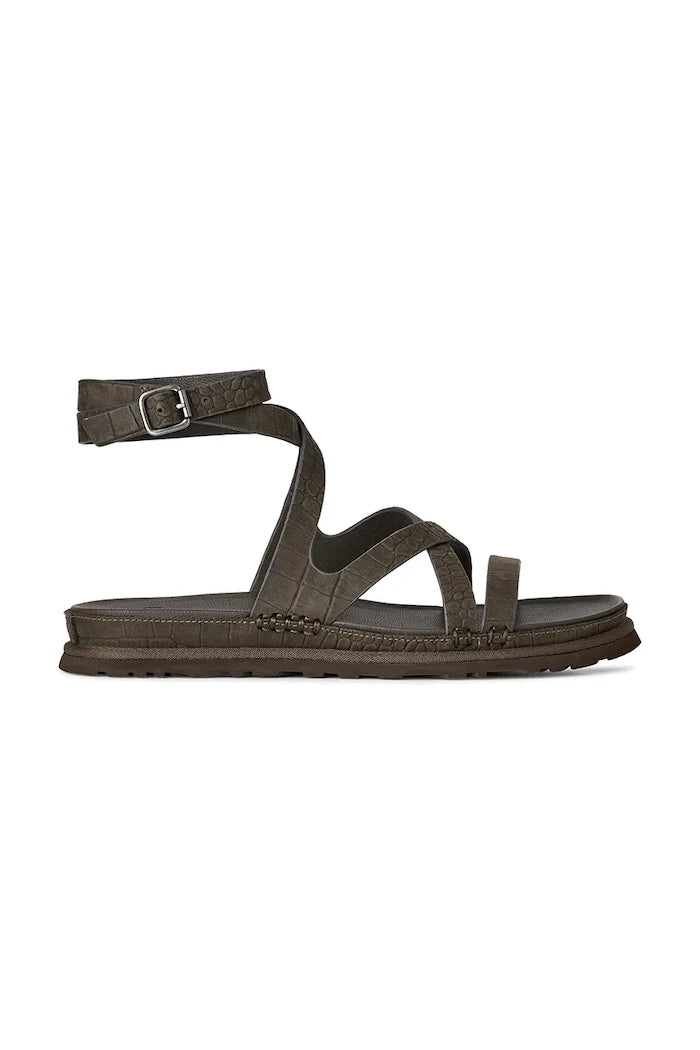 Кожени сандали UGG W Goldengaze Embossed Ankle Wrap