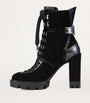Christian Louboutin Black Macademia Suede Lace-Up Boots 100