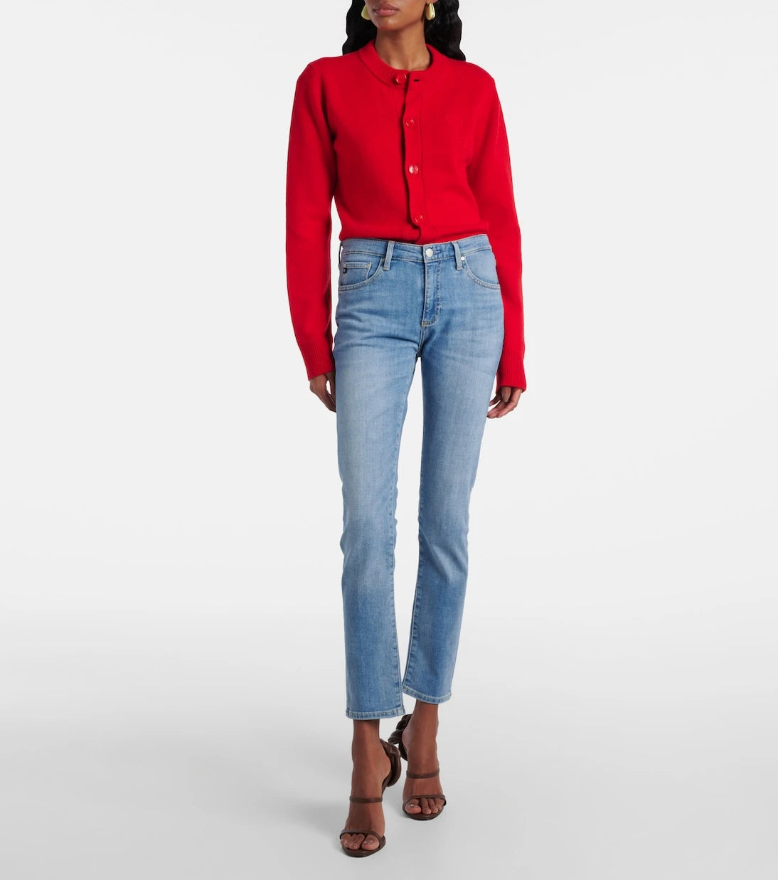 AG Jeans - بنطلون جينز سكيني برايمر أنكل متوسط الارتفاع