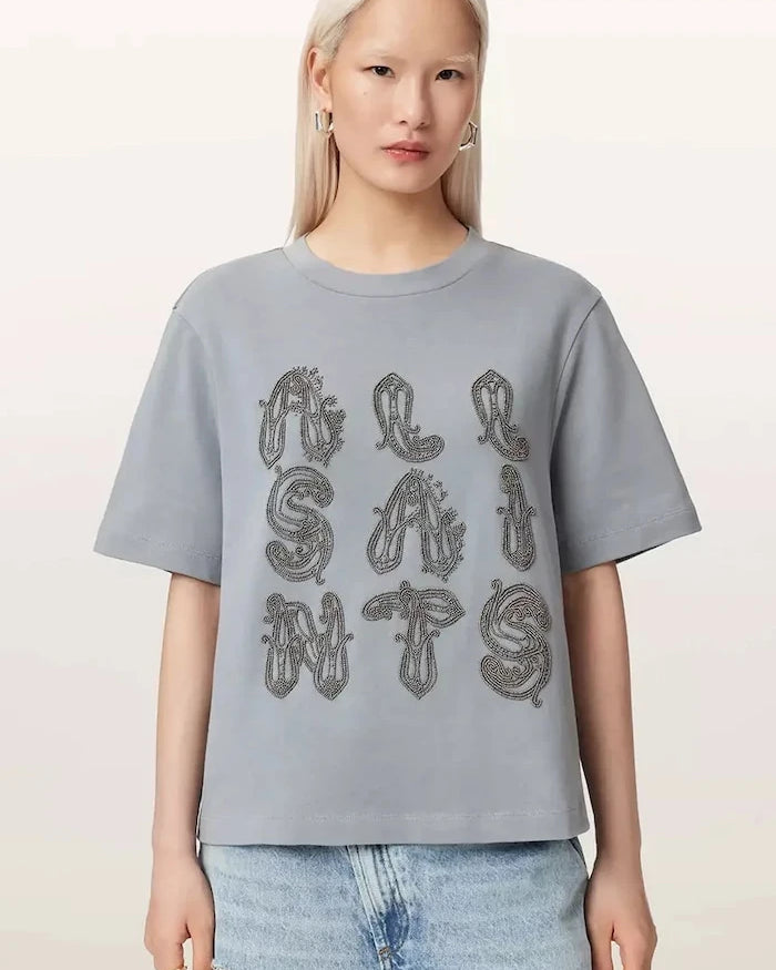 AllSaints kadın pamuk oversize tişört ELLA