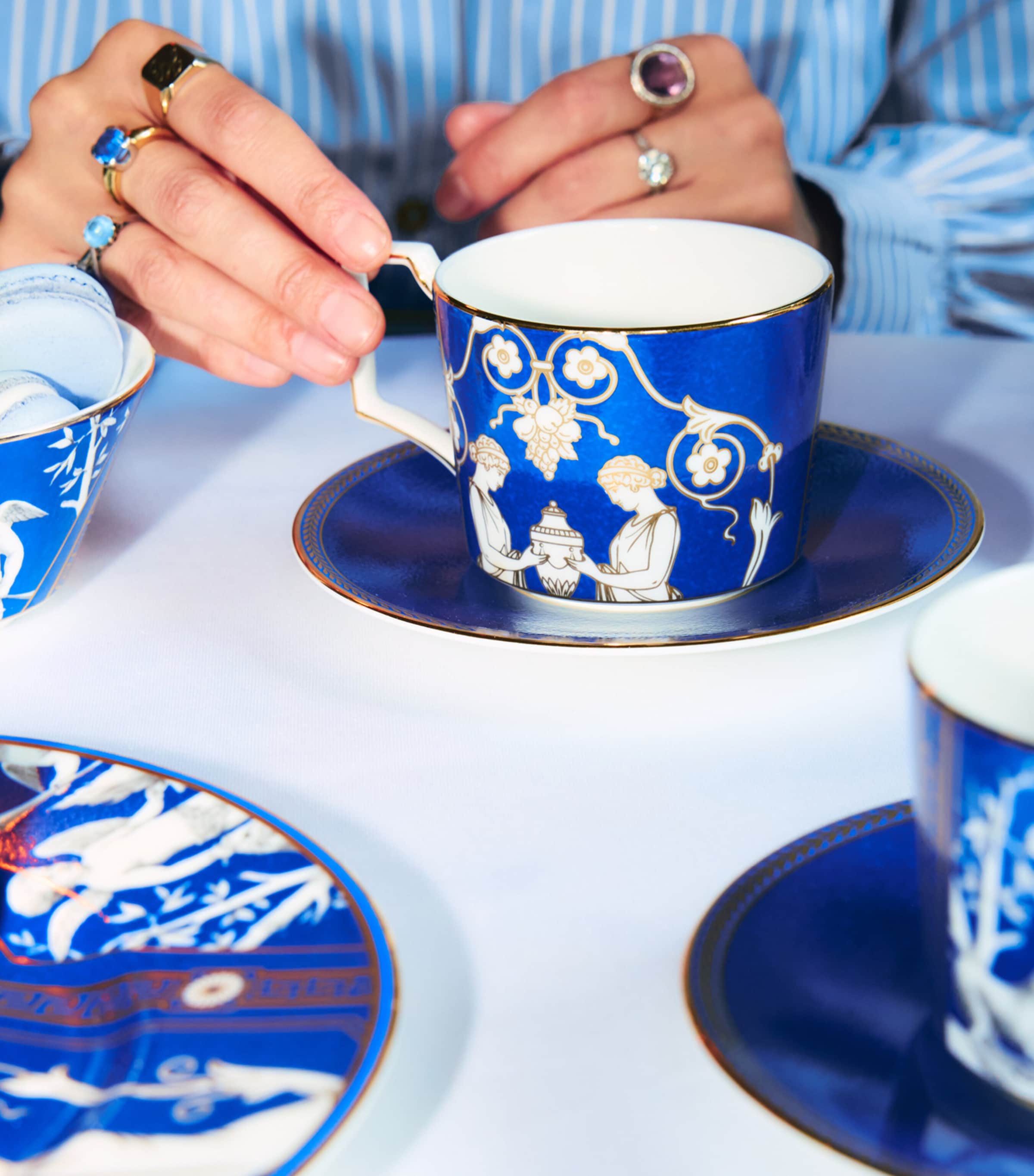 Set of 2 Renaissance Teacups and Saucers