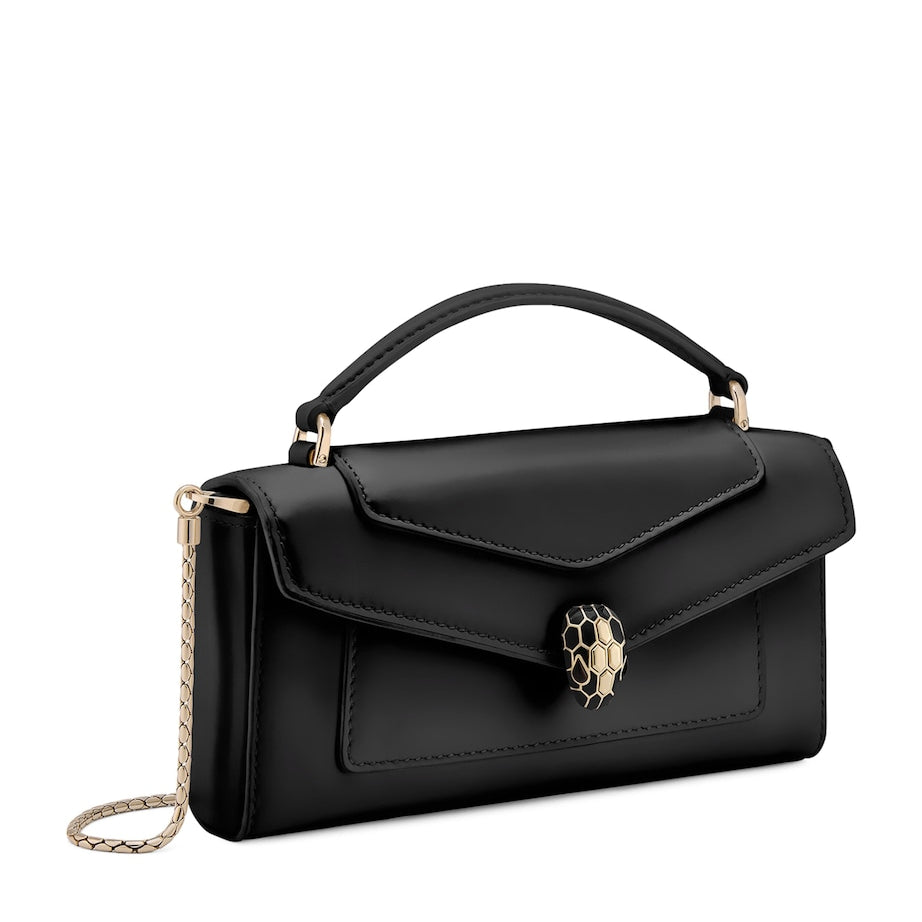 Bvlgari Black Serpenti Forever Cross-Body Phone Bag