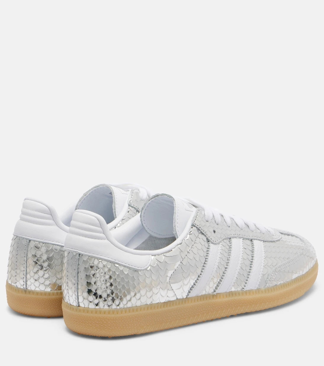 Adidas - Samba OG snake-effect metallic leather sneakers