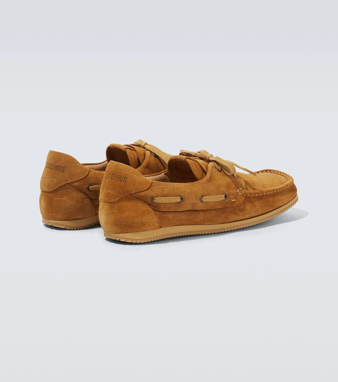Jacquemus - Batto croc-effect suede boat shoes