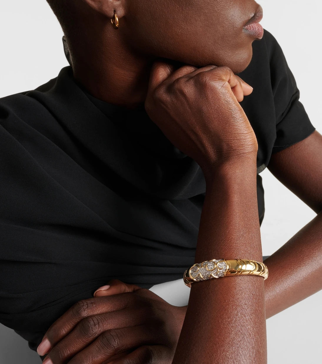 Marina B - Onda 18kt gold bangle with diamonds