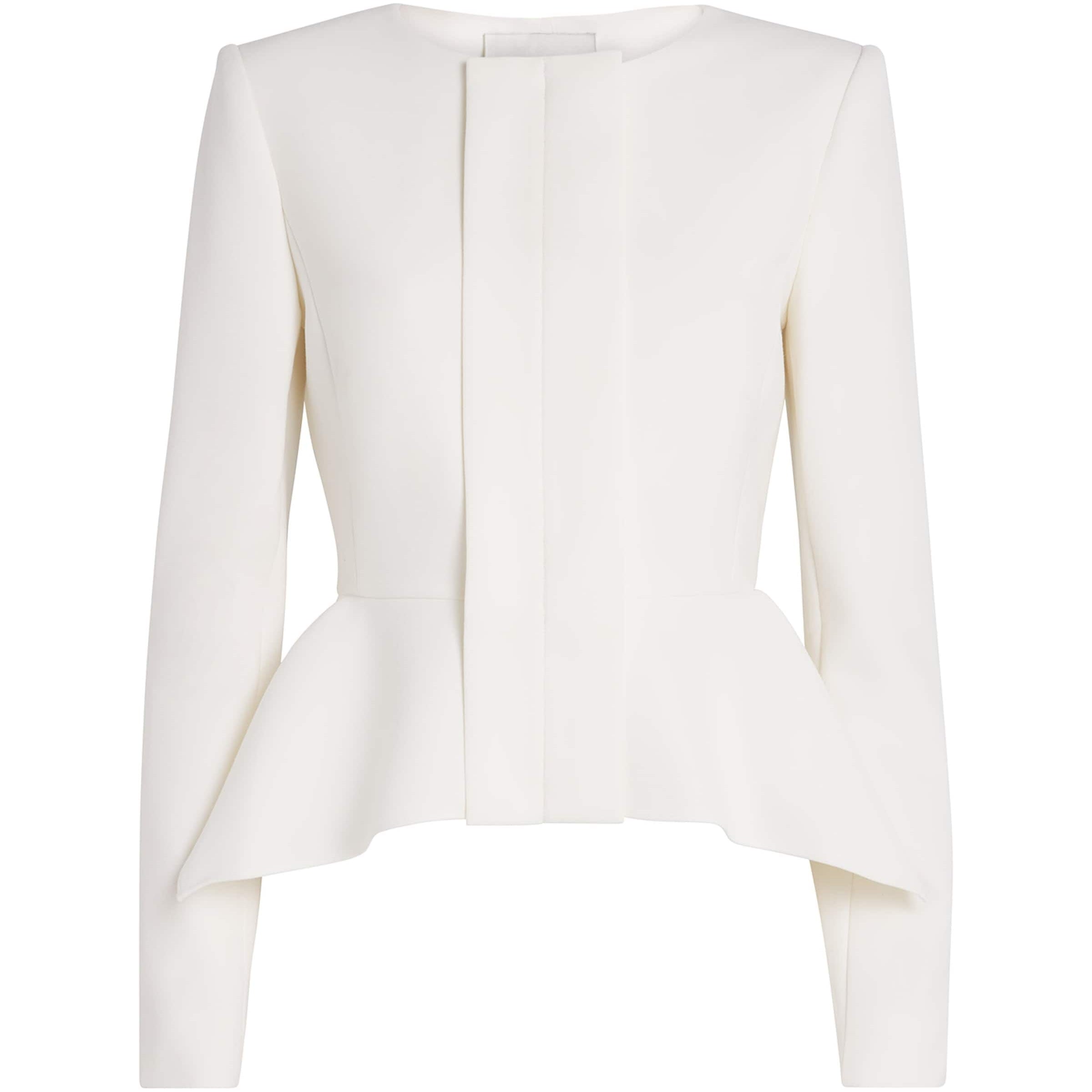 Roland Mouret White Crepe Peplum Jacket