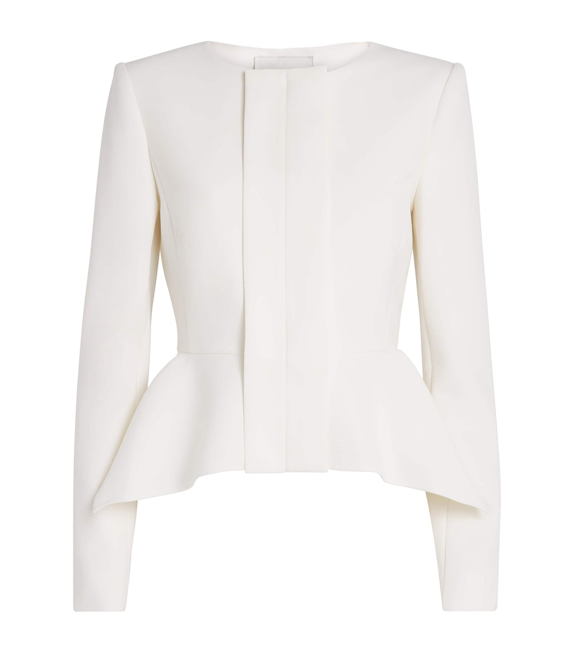 Roland Mouret White Crepe Peplum Jacket