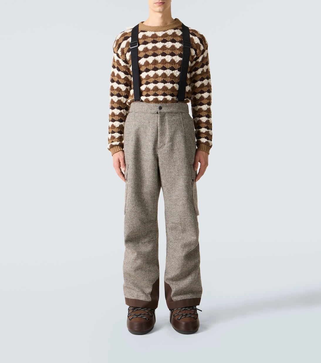 Moncler Grenoble - Houndstooth wool ski salopettes