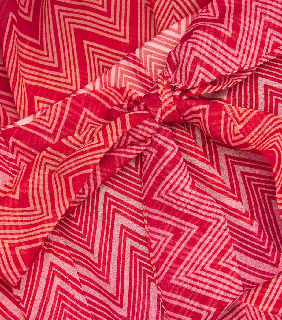 Missoni Red Silk Zigzag Shorts