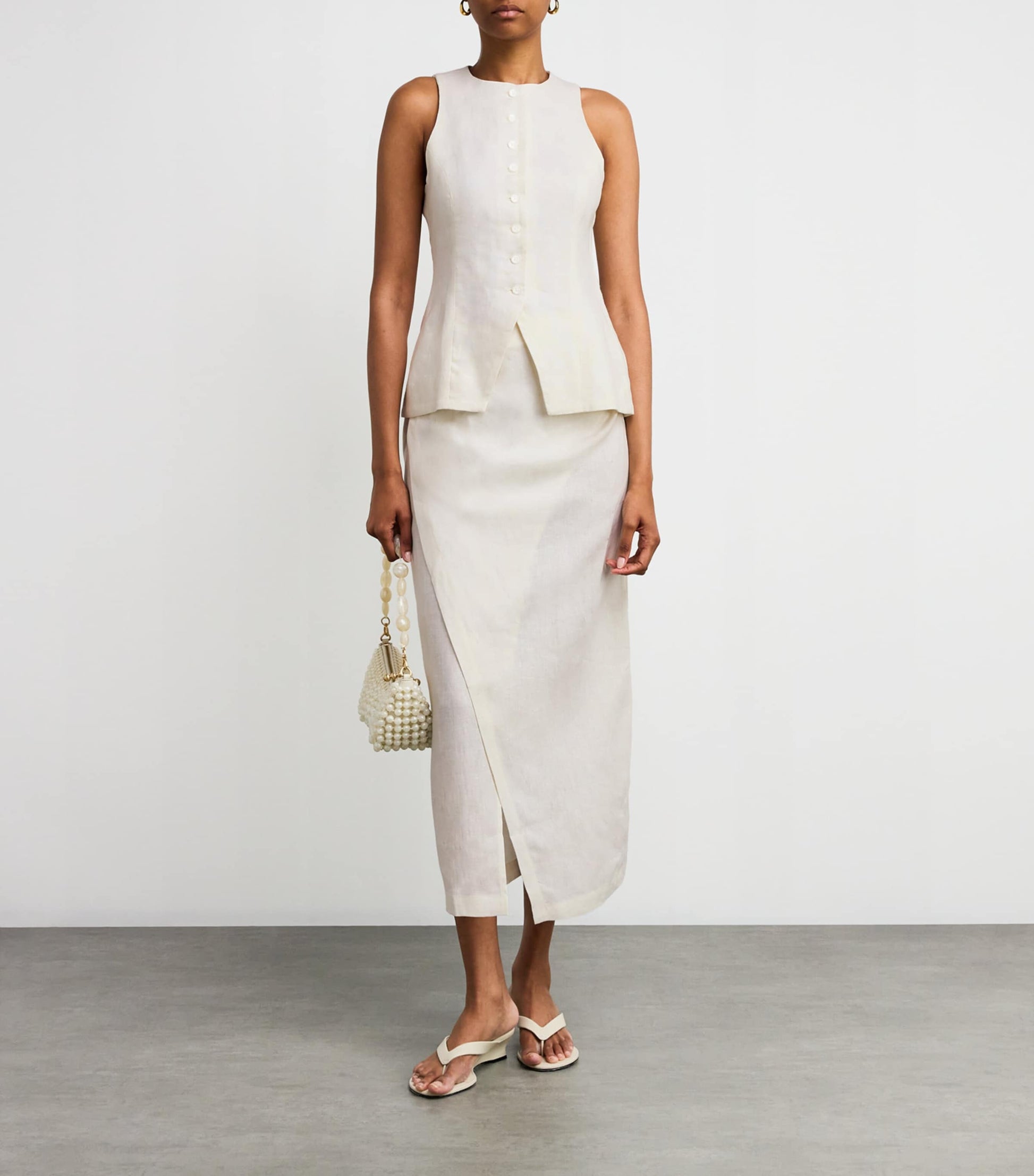 Faithfull the Brand White Linen Seema Top