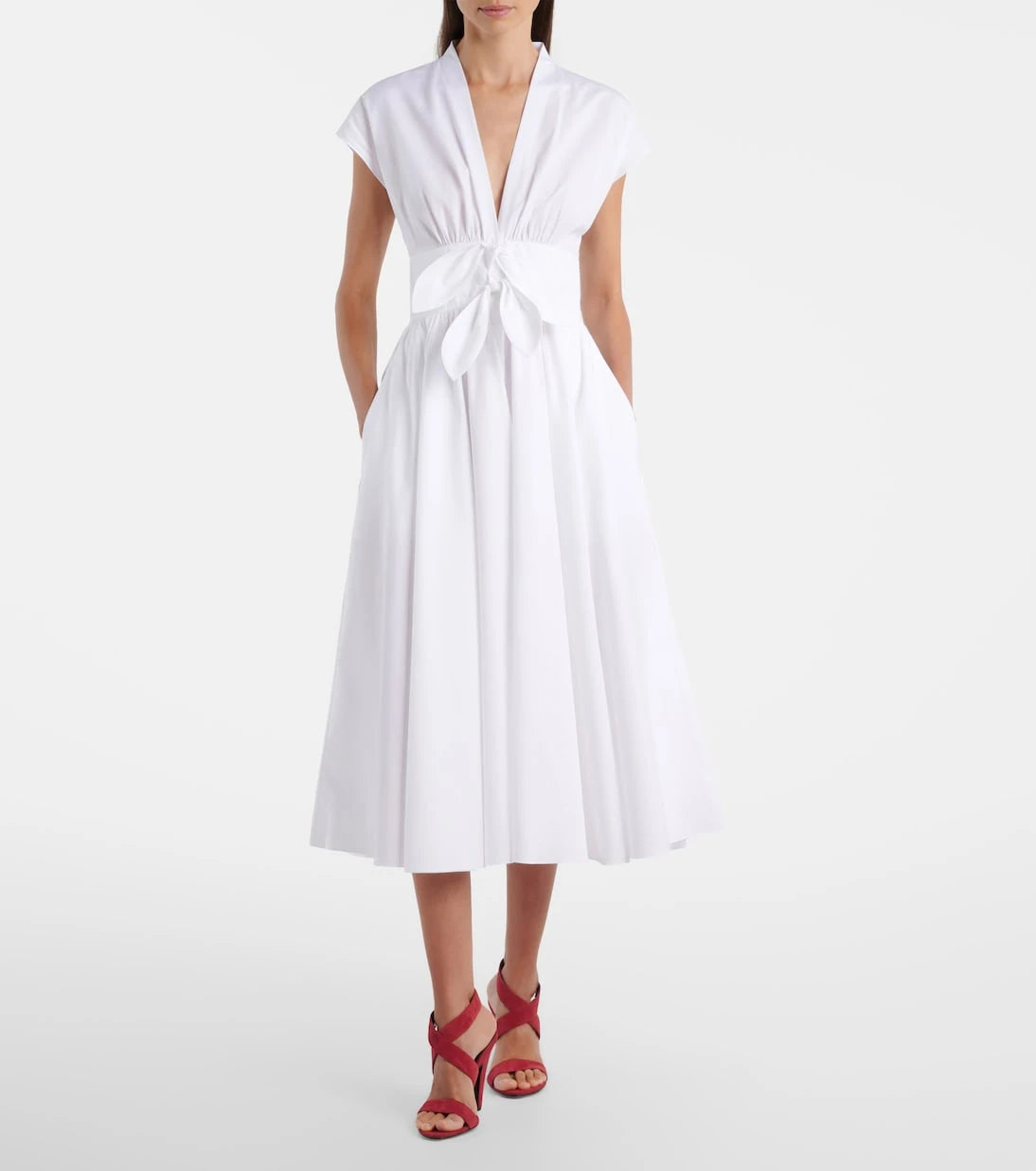 Alaïa - Cotton poplin midi dress