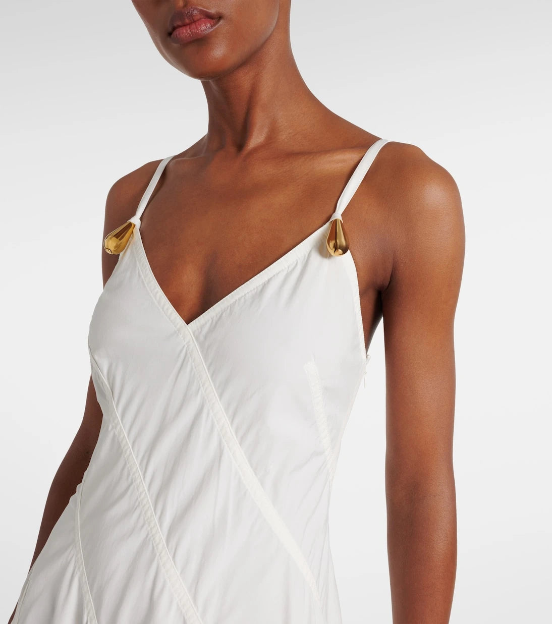 Bottega Veneta - Paneled cotton-blend midi dress