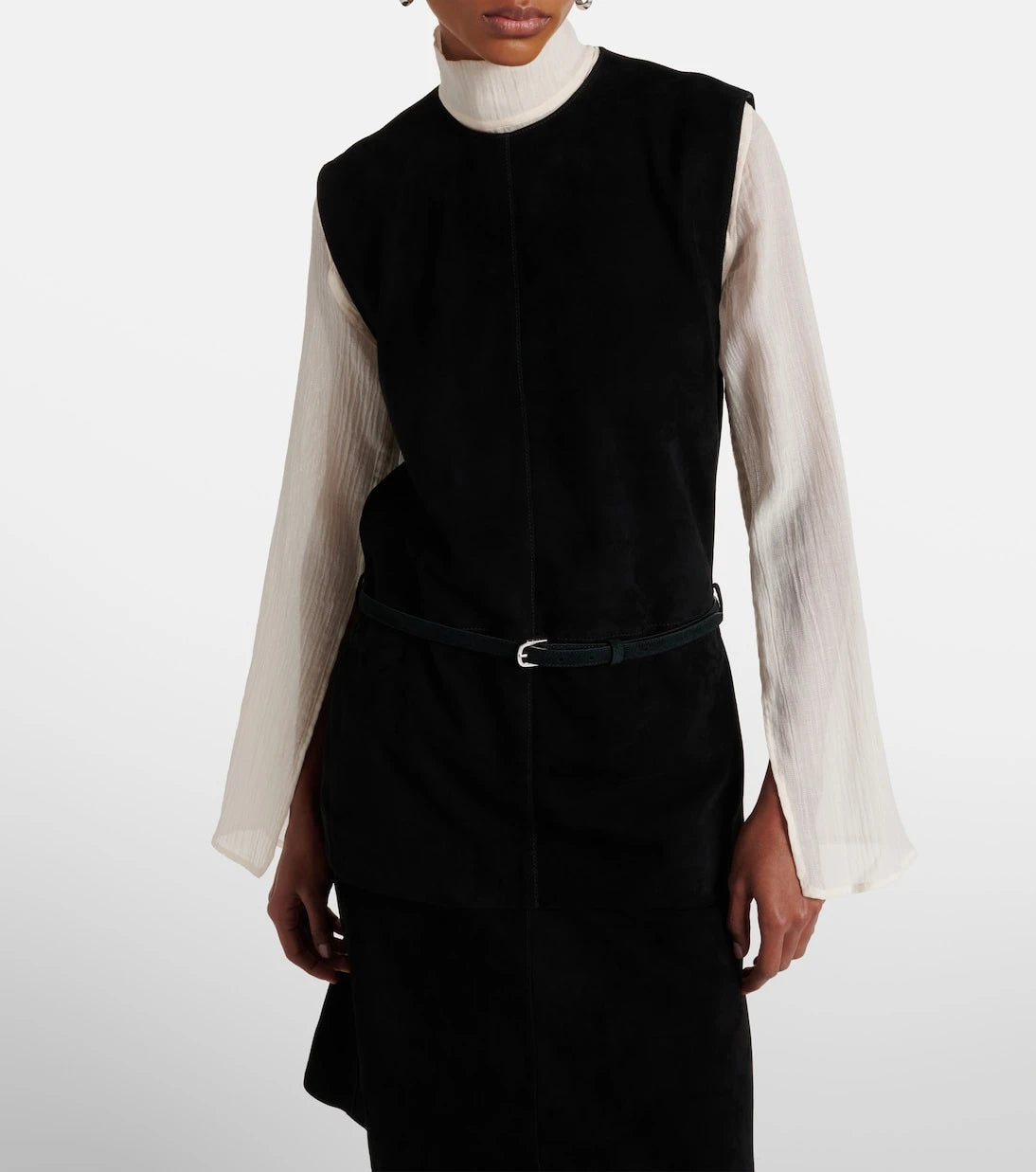 Toteme - Belted suede minidress